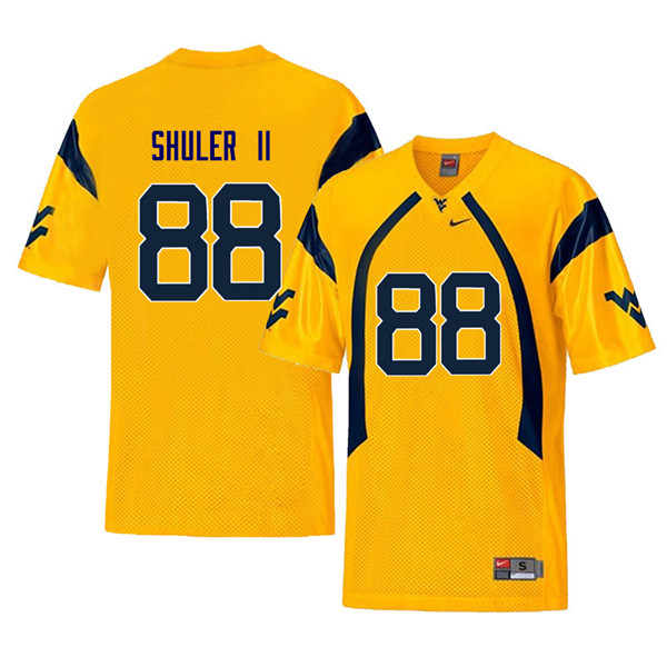 NCAA Men's Adam Shuler II West Virginia Mountaineers Yellow #88 Nike Stitched Football College Retro Authentic Jersey LN23L07CV